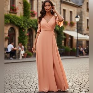 Lulus Easy Listening Cold Shoulder Wrap Maxi Dress